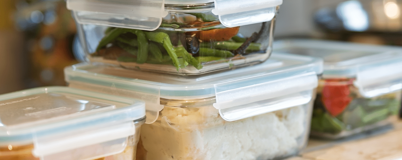 Glazen vershoudbakjes met groente en fruit er in | Dit is de tijd van doen | a.s.r.