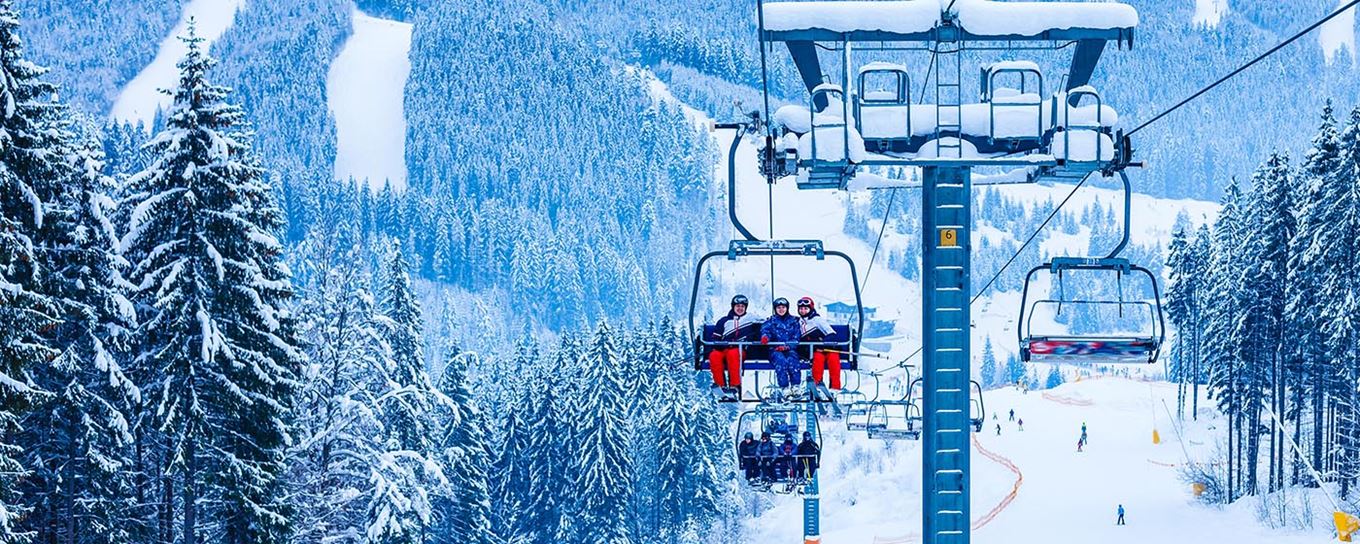 Skigebied met een aantal stoeltjesliften