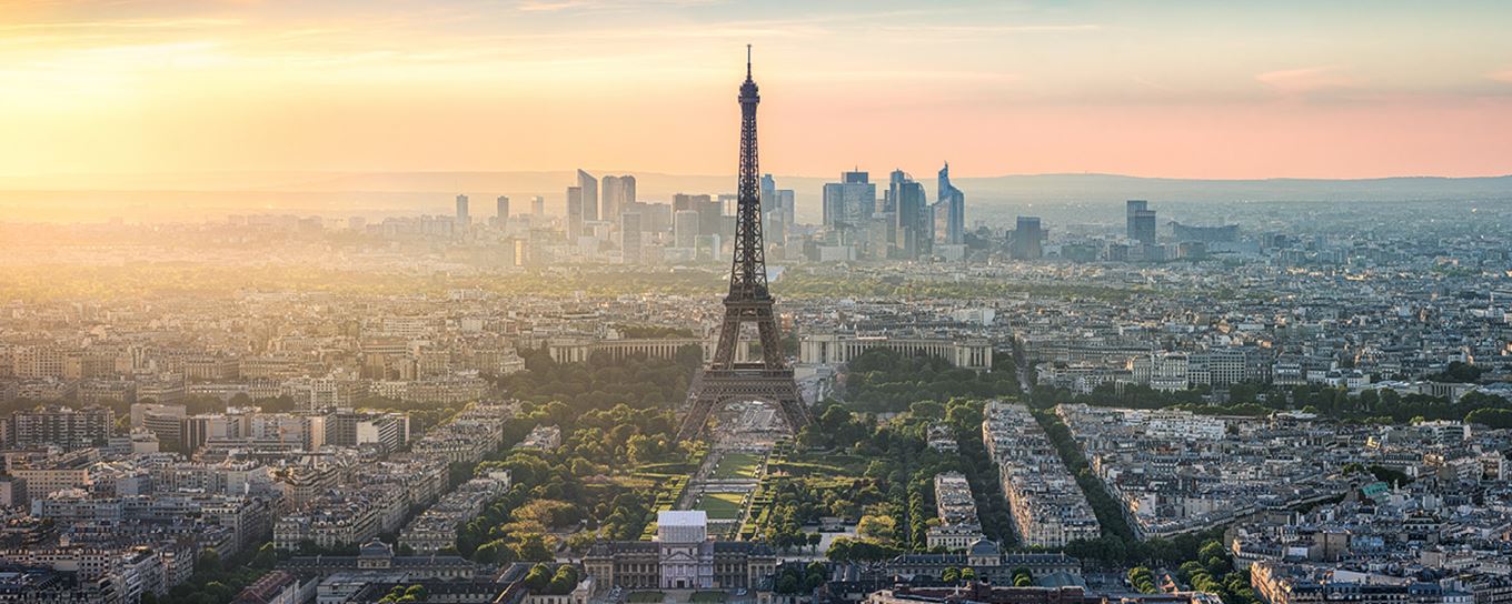 Bovenaanzicht van Parijs met de IJffeltoren. 