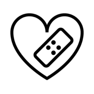 icoon van hart met pleister