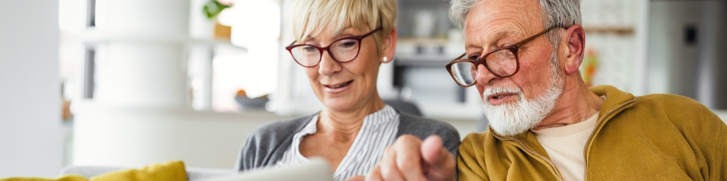 Twee mensen op de bank op laptop variabele pensioen