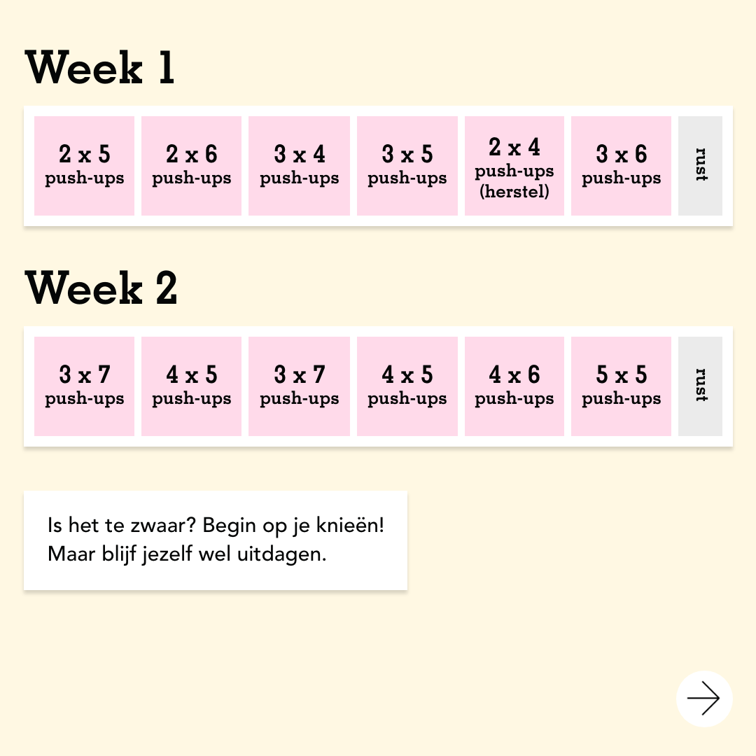 Push up week 1 en 2